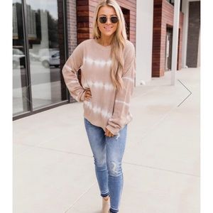 Pink Lily Tie Dye Sweater